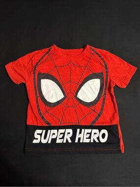 Marvel Red and Black Spider Face Super Hero Tee